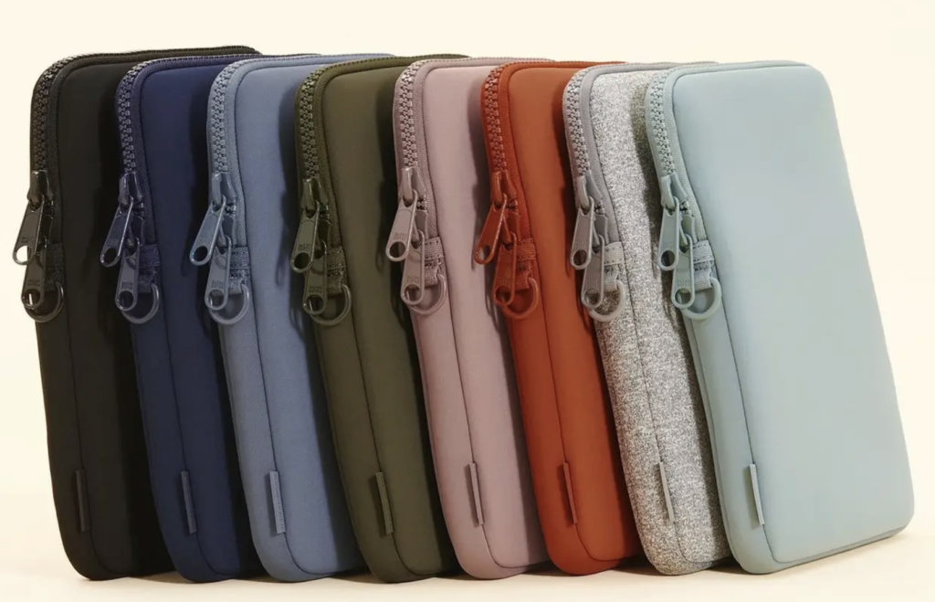 Zippered neoprene pouches in a range of colors