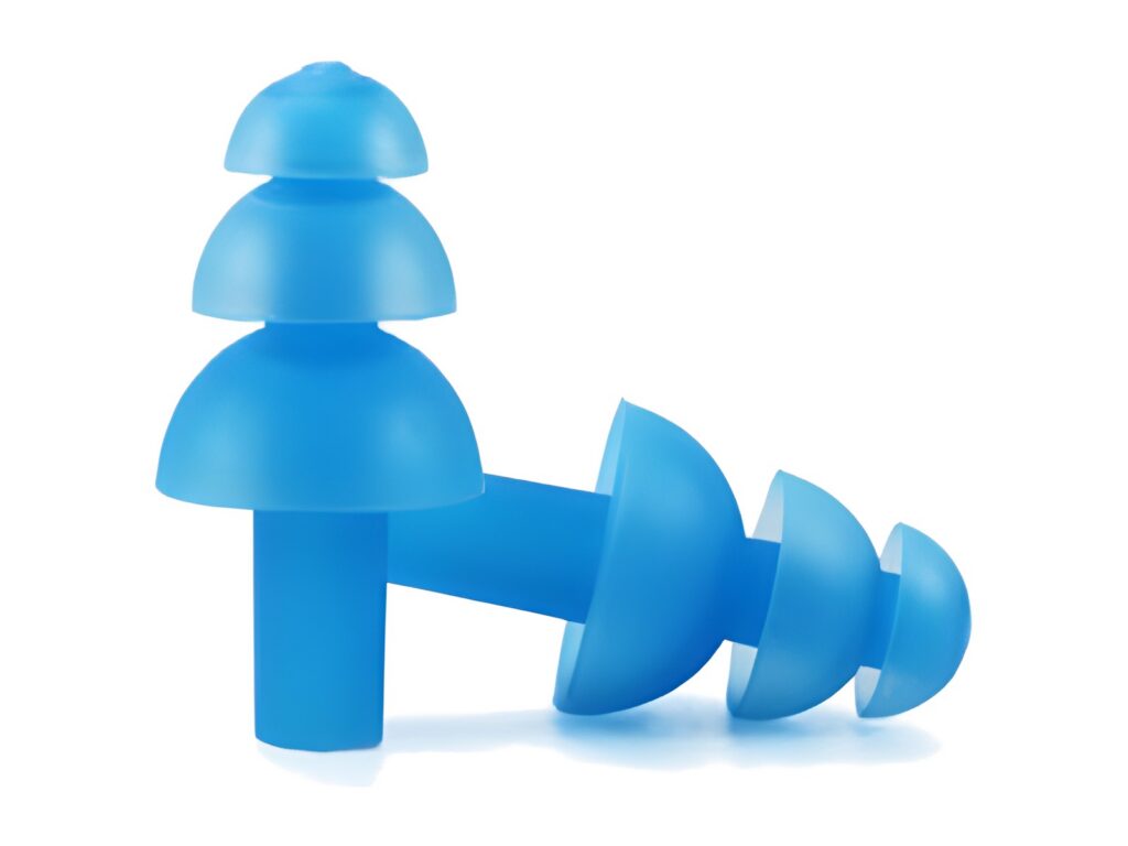 Light blue swimming ear plug