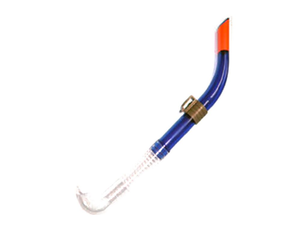 Clear snorkel with an orange top