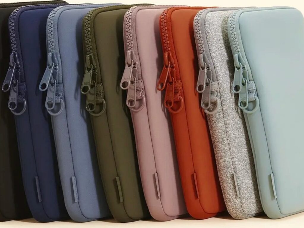 Zippered neoprene pouches in a range of colors